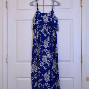 Cobalt blue/floral print maxi